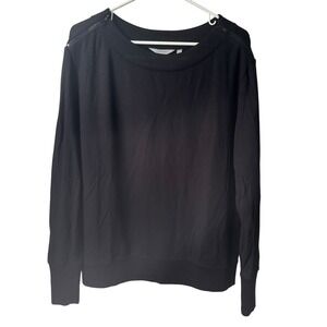 Athleta Black Long Sleeve‎ Sweatshirt Zipper Detail Womens Size M